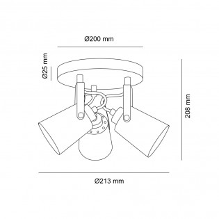 Ceiling Flush Light Dera (3 lights)