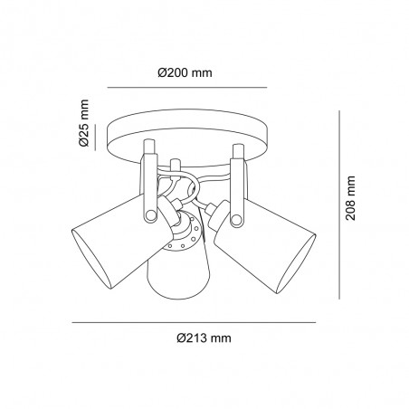 Ceiling Flush Light Dera (3 lights)