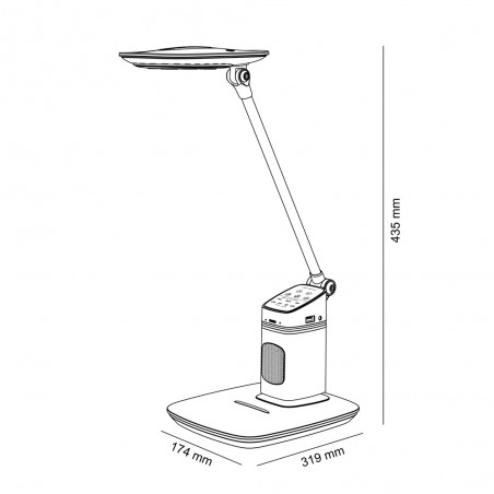Oreon CCT LED Flexo mit Lautsprecher und USB (10W)