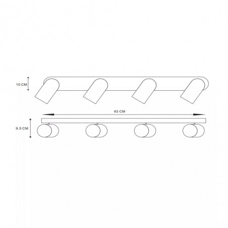 Ceiling Track Spotlights Punch (4 lights)