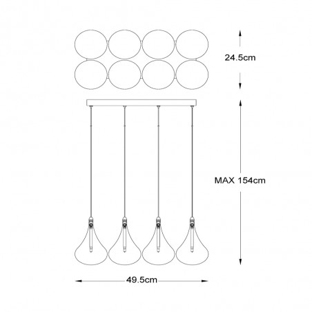 LED Pendant Lamp Tears (8x1,5W)