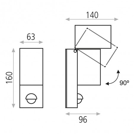LED wall lamp with motion sensor LED Cala (5.6W)