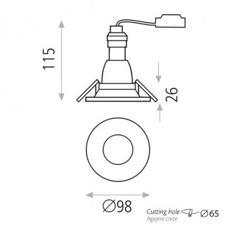 Antea Deckeneinbau-Downlight