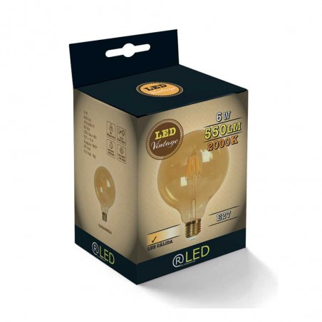 LED-Glühbirne E27 G95 Karamell (6W)