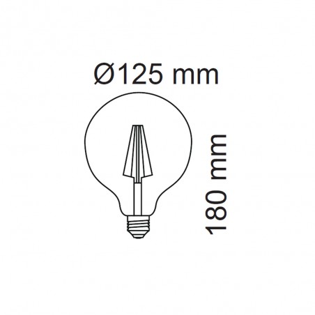 LED-Glühbirne E27 G125 Karamell (8W)