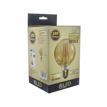 LED-Glühbirne E27 G125 Karamell (8W)