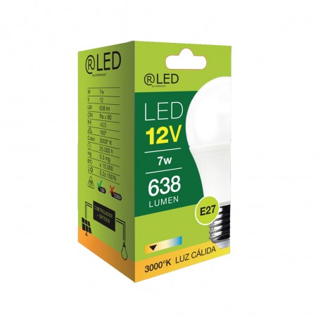 LED Bulb E27 A60 12V (7W - 4000ºK)