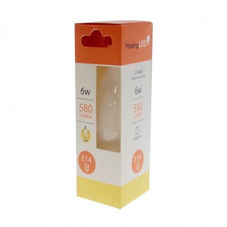 LED-Glühbirne E14 C35 Milky (6W)