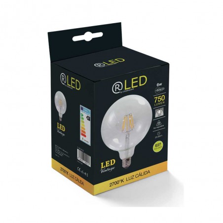 LED-Glühbirne E27 G125 Transparent (6W)