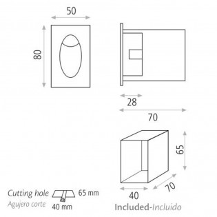 Recessed wall light Led Edgar (3W)