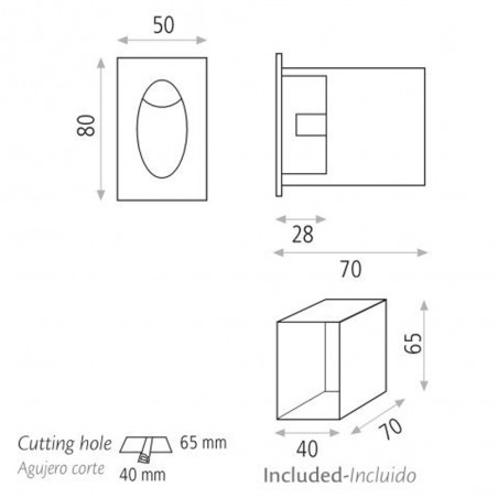 Recessed wall light Led Edgar (3W)