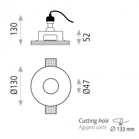 Recessed spotlight Gamma