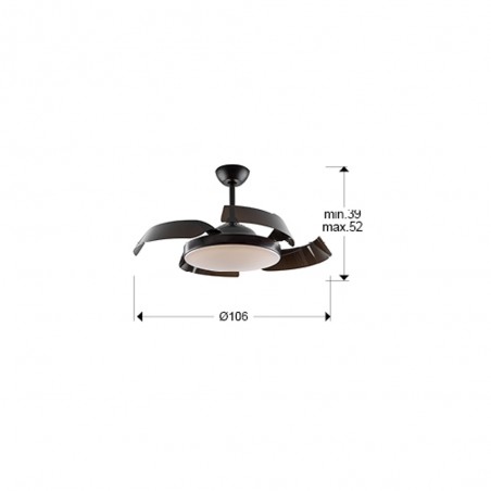 Enzo CCT LED-Ventilator mit klappbaren Flügeln (36W)
