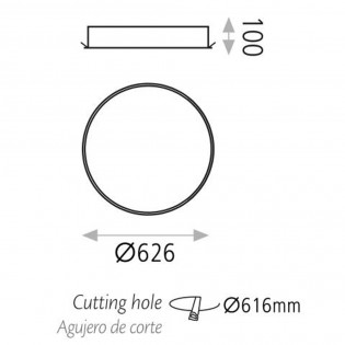 Recessed ceiling light Led Isia (55W)