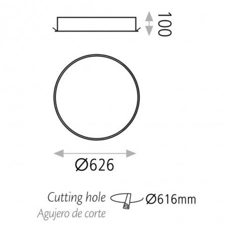 Recessed ceiling light Led Isia (55W)