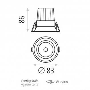 Recessed spotlight Led Kidal (7W)