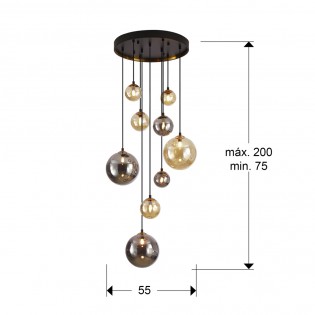 LED-Pendelleuchte Dunkel (9x3,5W)