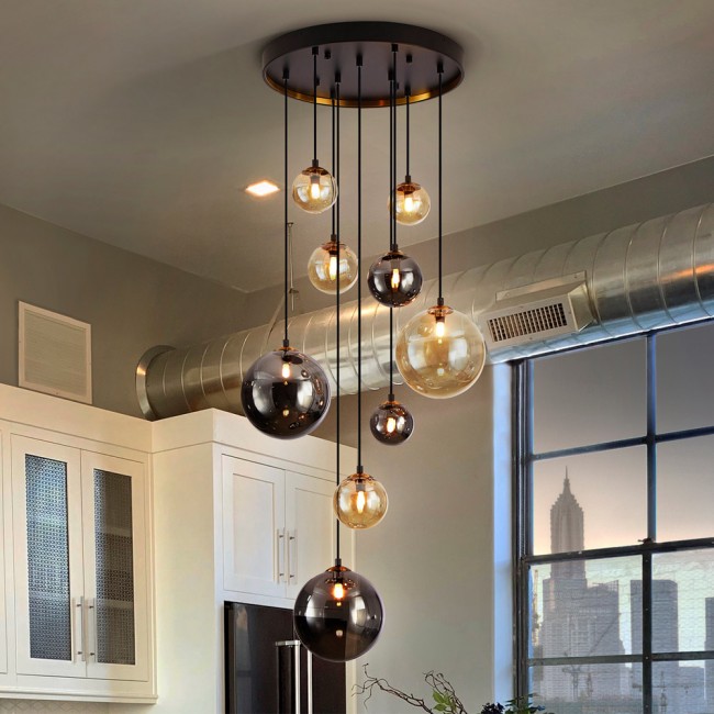 Cluster Pendant Lamp Dark (9 lights)