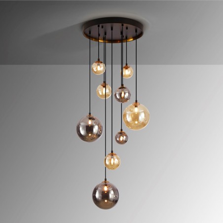 LED-Pendelleuchte Dunkel (9x3,5W)