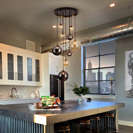 Cluster Pendant Lamp Dark (9 lights)