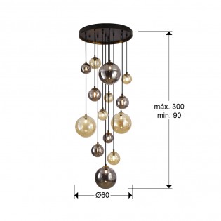 LED-Pendelleuchte Dunkel (14x3,5W)
