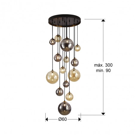 LED-Pendelleuchte Dunkel (14x3,5W)