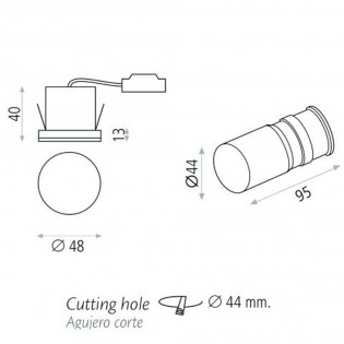 Recessed wall light Led Miura (3W)