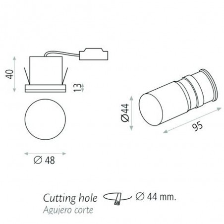Recessed wall light Led Miura (3W)