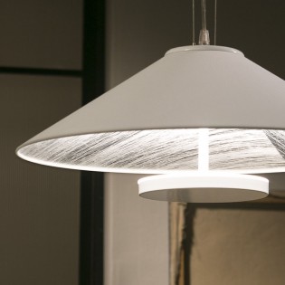 Lámpara colgante LED Drop Blanco/Plata (32W)