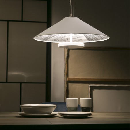 Lámpara colgante LED Drop Blanco/Plata (32W)