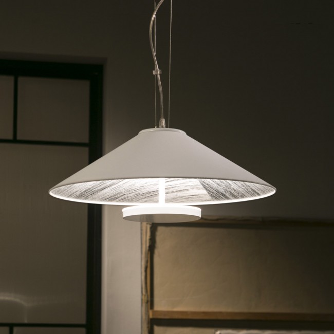 Lámpara colgante LED Drop Blanco/Plata (32W)