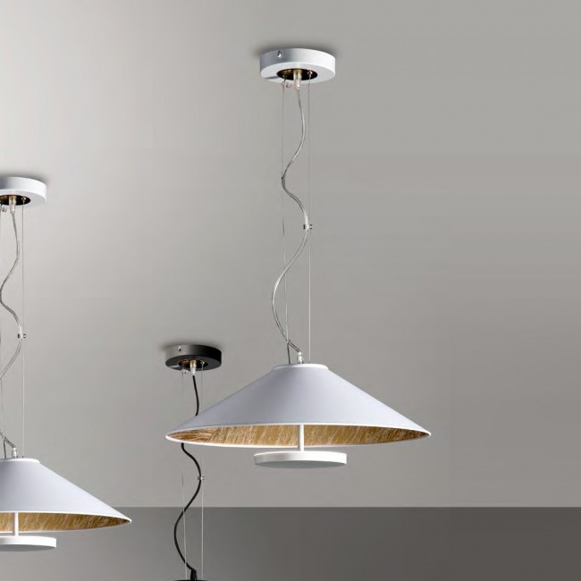 Lámpara colgante LED Drop Blanco/Oro (32W)