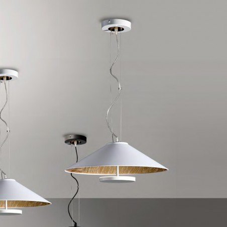 Lámpara colgante LED Drop Blanco/Oro (32W)