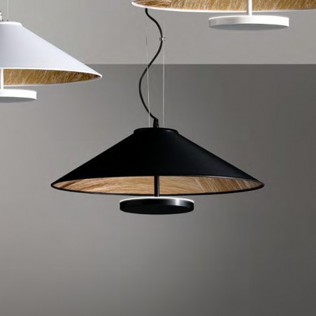 Lámpara colgante LED Drop Negro/Oro (32W)