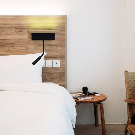 Wall Lamp with LED reader and shelf Bach (5W+3W)