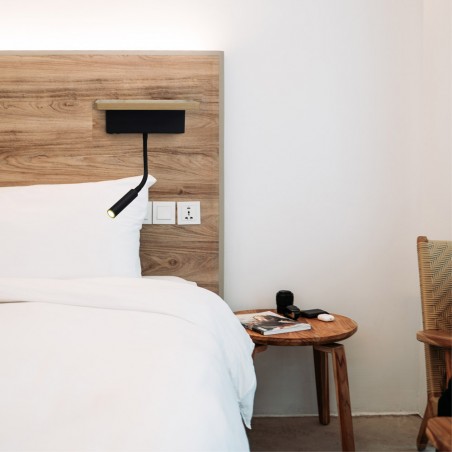 Wall Lamp with LED reader and shelf Bach (5W+3W)