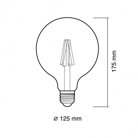 Bombilla LED E27 G125 Fumé Dimmable (12W)