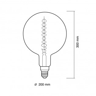 LED Bulb E27 G200 Smoke Dimmable (12W)