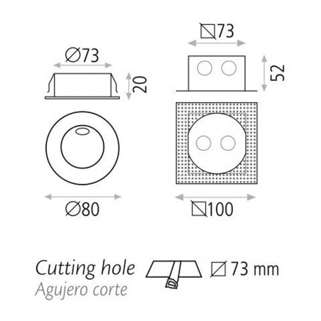 Recessed wall lamp Led Regal (3W)