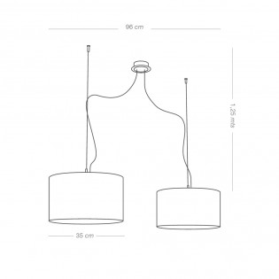 Ceiling Lamp Seide Copper (2 lights)