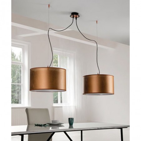 Deckenleuchte Seide Copper (2 Leuchten)
