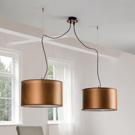 Deckenleuchte Seide Copper (2 Leuchten)