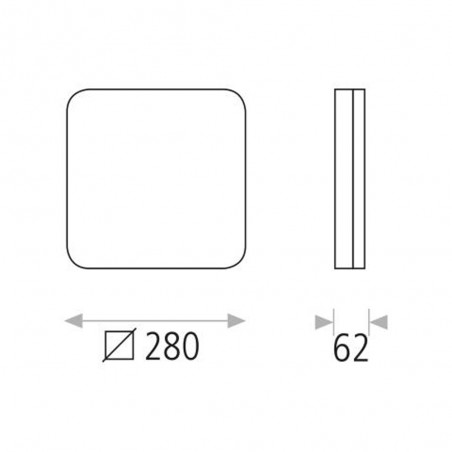 Plafón LED con sensor de movimiento Square (24W)