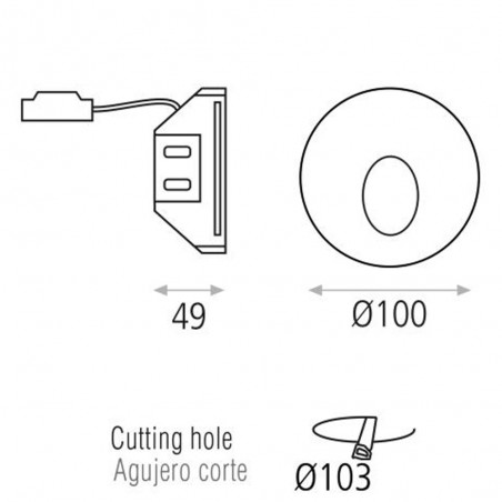 Recessed wall lamp Led Thriller (2W)