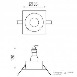 Foco exterior empotrable Led Velt (8W)