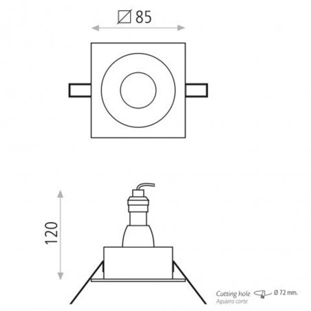 Foco exterior empotrable Led Velt (8W)