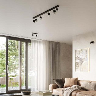 Ceiling track light Nero (6 Lights)