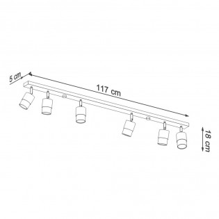 Ceiling track light Nero (6 Lights)