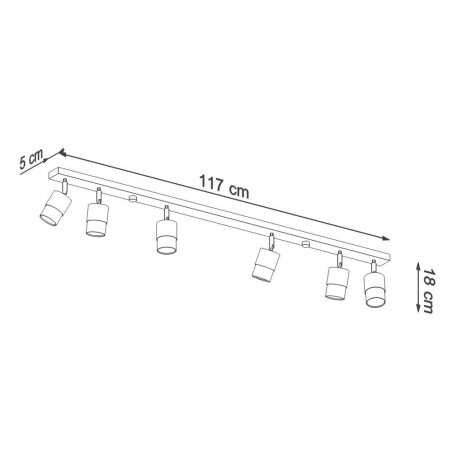 Ceiling track light Nero (6 Lights)
