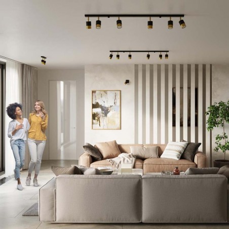 Ceiling track light Nero (6 Lights)